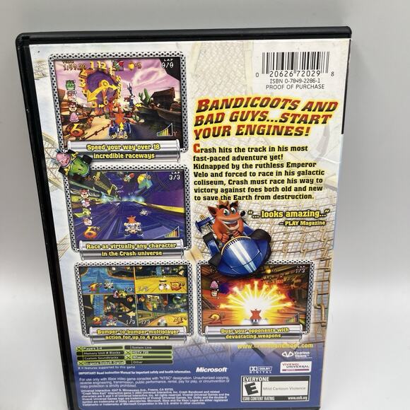 Crash Nitro Kart (Microsoft Xbox, 2003) CIB W/ Manual Great Condition Free Ship! - Picture 3 of 9